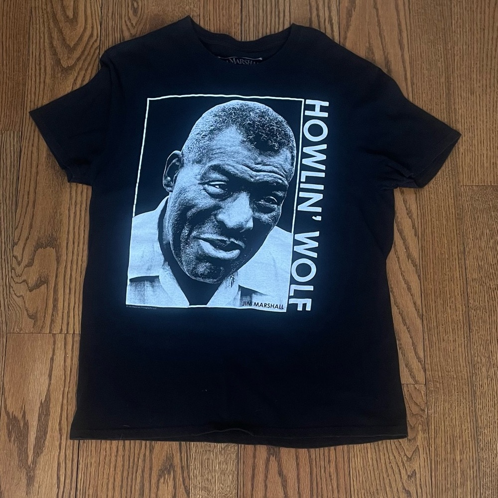 Marshall Black Graphic Tee with Howlin' Wolf Design